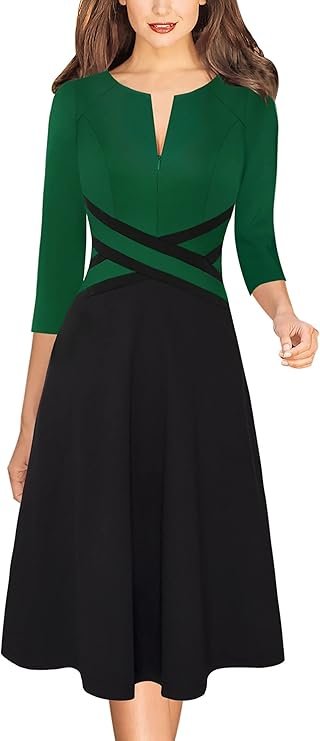 VFSHOW Womens Elegant Vintage Cocktail Party Mermaid Bodycon Midi Mid-Calf Dress